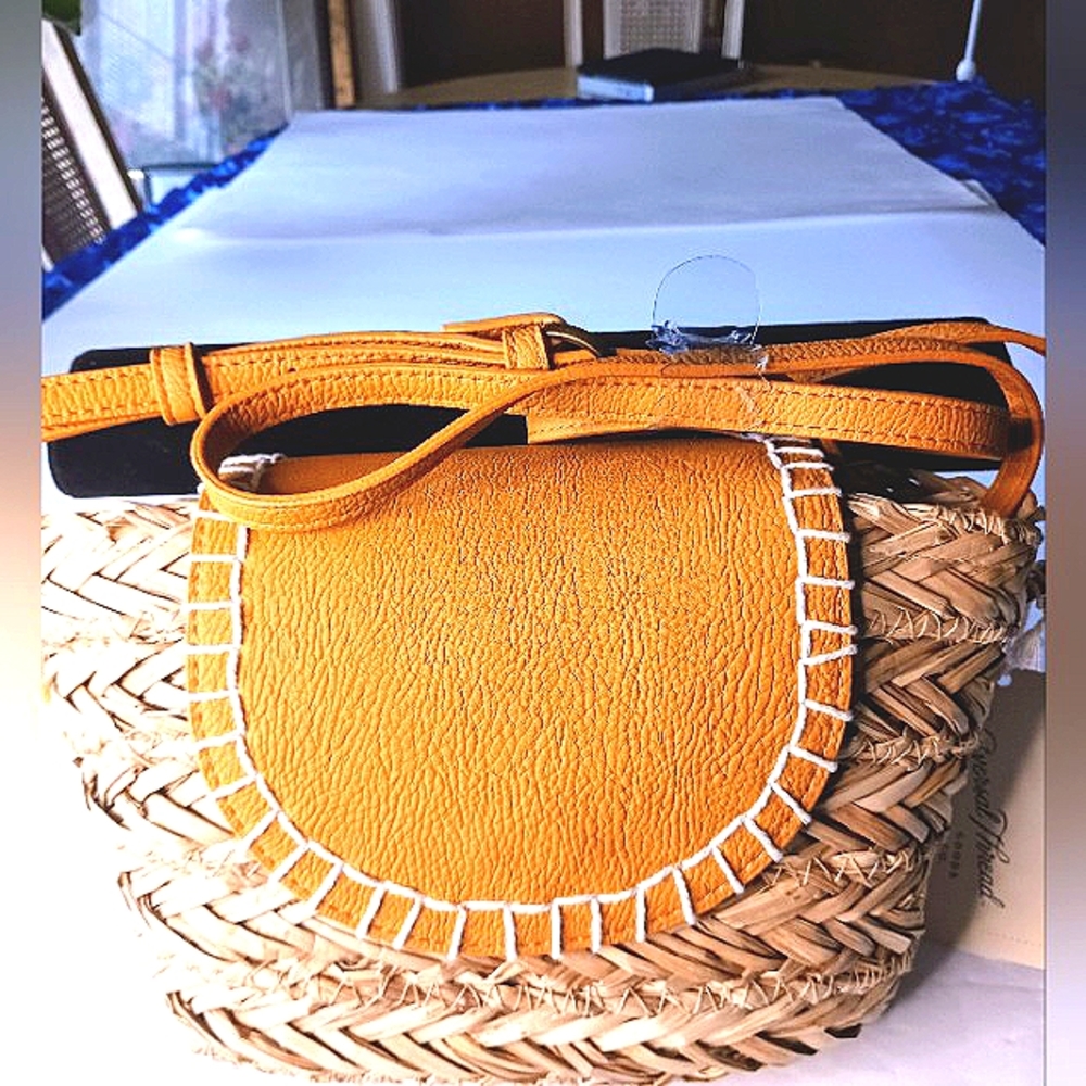 NWT Vegan Shelled Woven Crossbody Bag